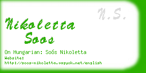 nikoletta soos business card
